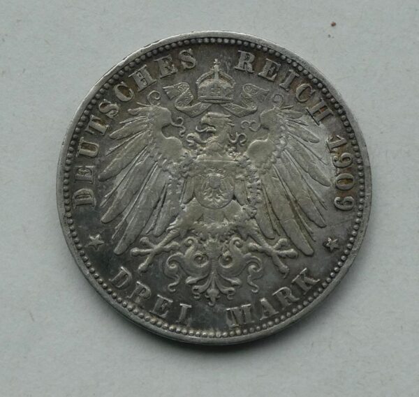 3 Marka - 1909 F | Württembersko 3 Marka - 1909 F | Württembersko
