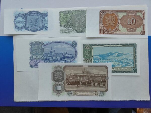 Lot - 3 Kčs - 100 Kčs 1953 6x UNC !