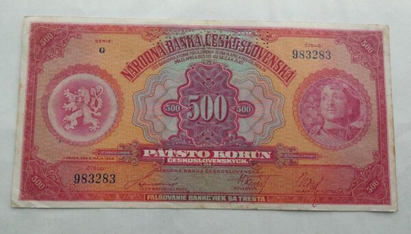 500 Kčs - 1929 G Specimen