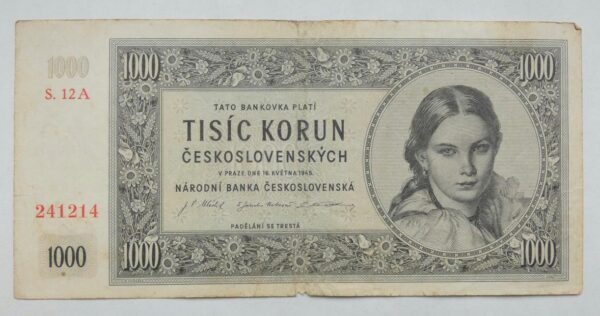 1000 Kčs - 1945 | série 12 A 