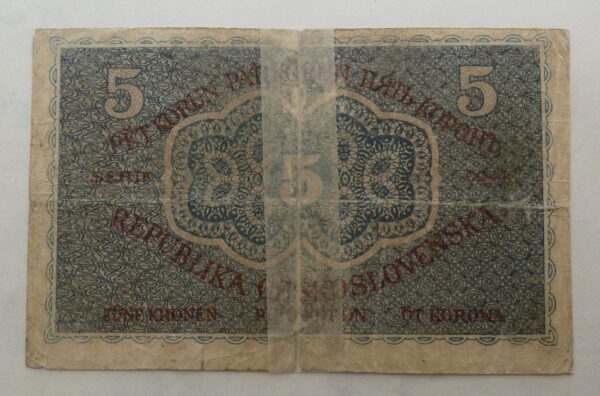 5 Kčs - 1919 vzácná ( opravovaná )
