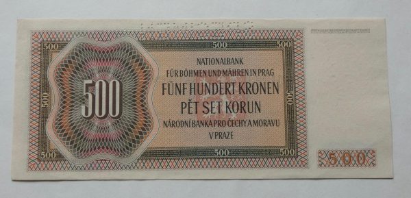 500 Kč - 1942 | série K | I. vydání | Specimen