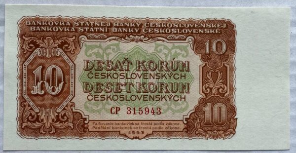 10 Kčs - 1953 | série CP 10 Kčs - 1953 | série CP