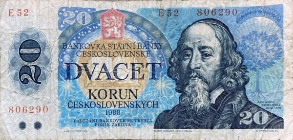 20 Kčs - 1988 | série E 52 20 Kčs - 1988 | série E 52