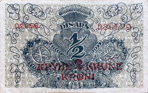 1/2 Dinar - 1919 | Jugoslávie | přetisk
