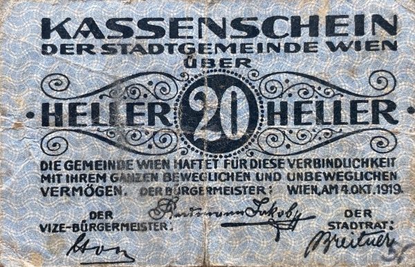 20 Heller - 1919 | nouzový poukaz