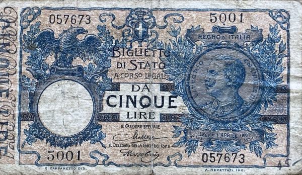 5 Lira - 1898 - 1904 | série 5001