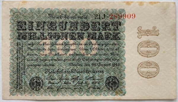 100 Milionů Marek - 1923 | série 21 J