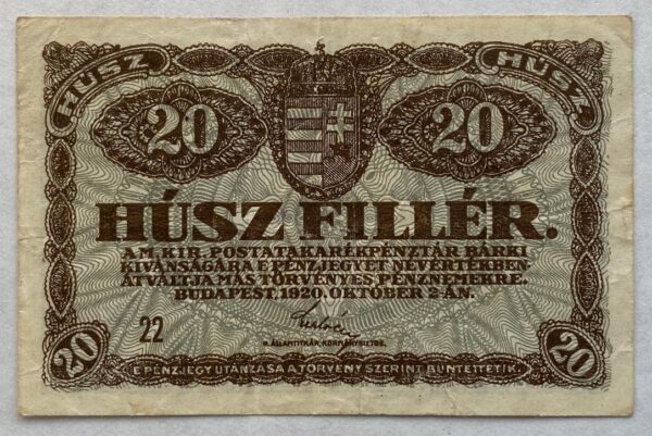 20 Fillér – 1920