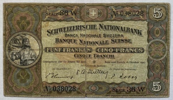 5 Frank - 1947 | Švýcarsko