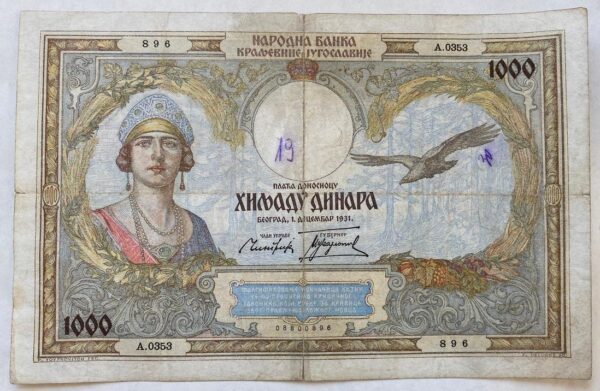 1000 Dinárů - 1931