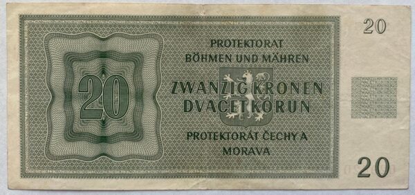 20 Kč - 1944 | série 09 G 20 Kč - 1944 | série 09 G