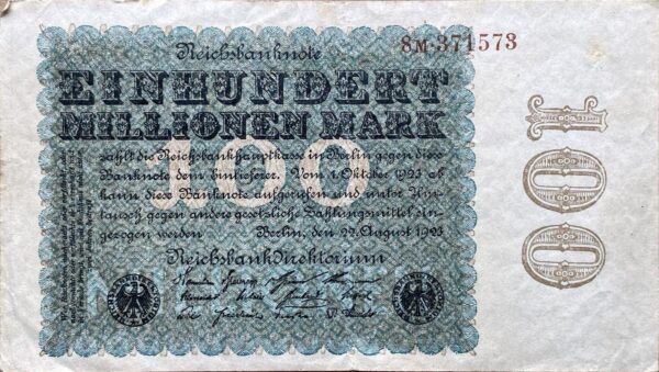 100 Milónů Marek - 1923 | série 8M