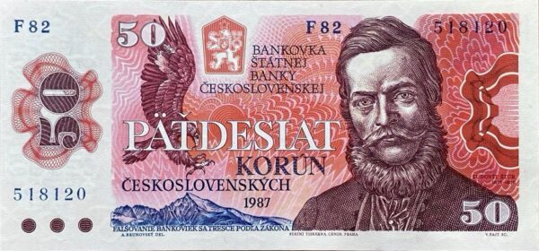 50 Kčs - 1987 | série F 82 | UNC 50 Kčs - 1987 | série F 82 | UNC