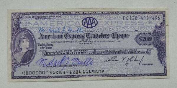 Cestovní šek - 20 Dolarů | USA