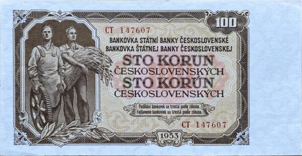 100 Kčs - 1953 | série CT 100 Kčs - 1953 | série CT