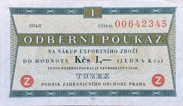Tuzex - 1 Kčs 1974/II Tuzex - 1 Kčs 1974/II